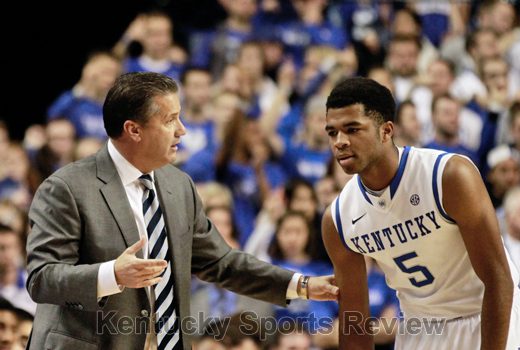 John Calipari and Andrew Harrison - photo by Bo Morris | Kentucky Sports Review